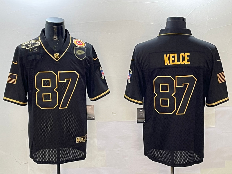 Men Kansas City Chiefs 87 Kelce black 2025 Nike Limited NFL Jersey